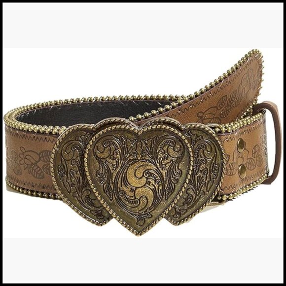 Vintage Studded Floral PU Leather Belt for Jeans and Dresses main image 4
